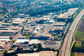 Technology Museum in the district Steinsfurt in Sinsheim in the state Baden-Wuerttemberg, Germany out of the air