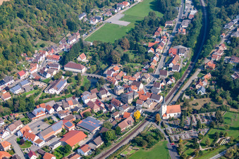 Railway track in the district Sennfeld in Adelsheim in the state Baden-Wurttemberg, Germany