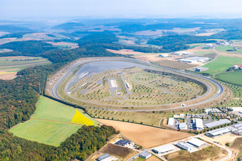 Aerial view of Test track of the test center Boxberg in the district Windischbuch in Boxberg in the state Baden-Wuerttemberg, Germany