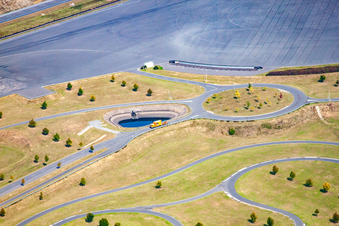 Aerial view of Test center Boxberg, test track in the district Windischbuch in Boxberg in the state Baden-Wuerttemberg, Germany