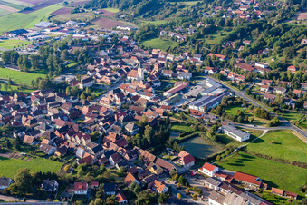 Aerial view of Burghaslach in the state Bavaria, Germany