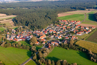 Aerial view of District Schlüsselau in Frensdorf in the state Bavaria, Germany