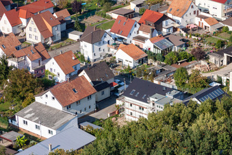 Garden City settlement in Kandel in the state Rhineland-Palatinate, Germany from above