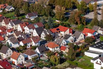 Bird's eye view of Garden City settlement in Kandel in the state Rhineland-Palatinate, Germany