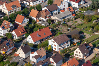 Garden City settlement in Kandel in the state Rhineland-Palatinate, Germany from a drone