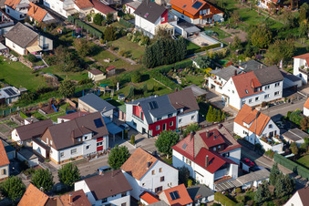 Garden City settlement in Kandel in the state Rhineland-Palatinate, Germany out of the air