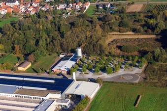 Aerial photograpy of Am Bruchbach industrial area in the district Schaidt in Wörth am Rhein in the state Rhineland-Palatinate, Germany