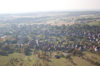 Preuschdorf in the state Bas-Rhin, France from the drone perspective