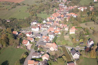 Drone recording of Mitschdorf in the state Bas-Rhin, France