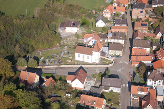 Drone image of Mitschdorf in the state Bas-Rhin, France