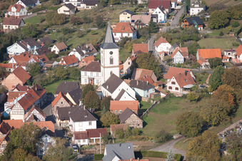 Mitschdorf in the state Bas-Rhin, France from a drone