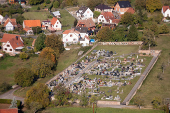 Mitschdorf in the state Bas-Rhin, France seen from a drone