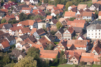 Drone image of Gœrsdorf in the state Bas-Rhin, France