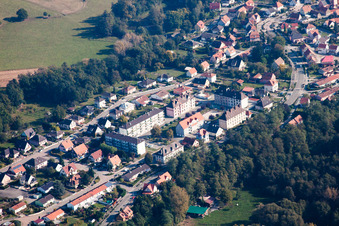 Drone recording of Lauterbourg in the state Bas-Rhin, France
