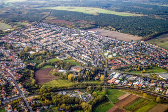 City view from the southeast in Bellheim in the state Rhineland-Palatinate, Germany