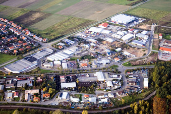 Industrial estate and company settlement East in Bellheim in the state Rhineland-Palatinate