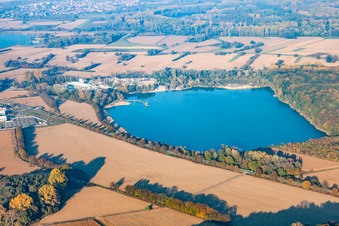 Hagenbach in the state Rhineland-Palatinate, Germany from the plane