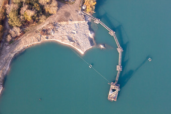 Bird's eye view of Hagenbach in the state Rhineland-Palatinate, Germany