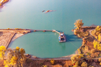 Gravel pond in Hagenbach in the state Rhineland-Palatinate, Germany