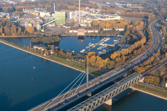 Rhine bridges near Maxau in the district Knielingen in Karlsruhe in the state Baden-Wuerttemberg, Germany