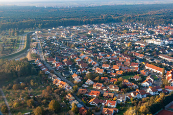 Aerial photograpy of Jockgrim in the state Rhineland-Palatinate, Germany