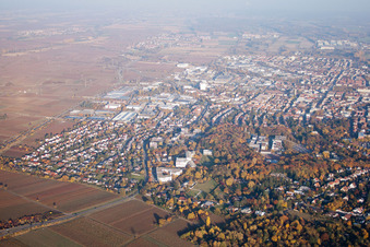 Landau in der Pfalz in the state Rhineland-Palatinate, Germany seen from above