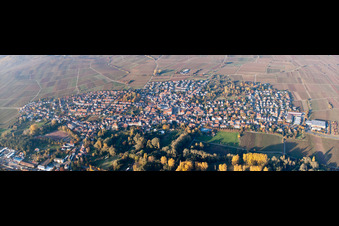 Oblique view of District Godramstein in Landau in der Pfalz in the state Rhineland-Palatinate, Germany