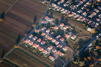Bird's eye view of District Nußdorf in Landau in der Pfalz in the state Rhineland-Palatinate, Germany