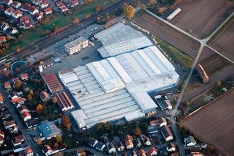 Oblique view of Kardex Remstar Produktion Deutschland GmbH factory premises Kardex-Platz in Bellheim in the state Rhineland-Palatinate, Germany
