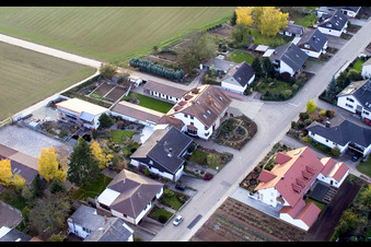 Aerial view of Ottersheim near Altsheimerstr in Ottersheim bei Landau in the state Rhineland-Palatinate, Germany