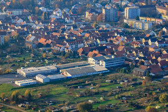 Aerial photograpy of DBK extension in the Unterkandler Gardens in Kandel in the state Rhineland-Palatinate, Germany