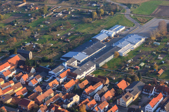 DBK extension in the Unterkandler Gardens in Kandel in the state Rhineland-Palatinate, Germany viewn from the air