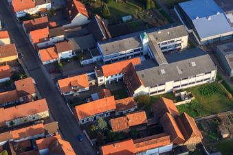 DBK extension in the Unterkandler Gardens in Kandel in the state Rhineland-Palatinate, Germany from a drone