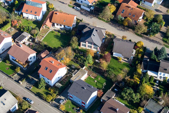 Aerial photograpy of Lessingstr in Steinweiler in the state Rhineland-Palatinate, Germany