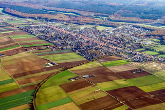 City from the northwest in Kandel in the state Rhineland-Palatinate, Germany