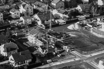 Aerial view of In the sand in Minfeld in the state Rhineland-Palatinate, Germany