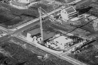 Drone image of New development area Im Holderbusch in Minfeld in the state Rhineland-Palatinate, Germany