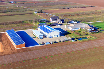 Aerial view of Farmer's Garden in Winden in the state Rhineland-Palatinate, Germany
