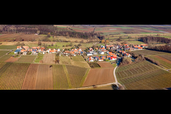 Village panorama from the south in Hergersweiler in the state Rhineland-Palatinate, Germany