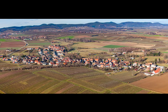 Village panorama from the east in Oberhausen in the state Rhineland-Palatinate, Germany