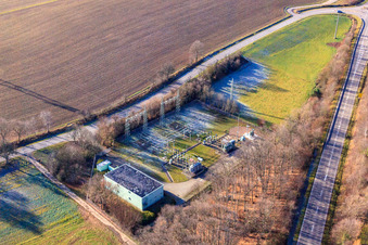 Substation on the B38 in Dörrenbach in the state Rhineland-Palatinate, Germany out of the air