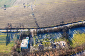 Bird's eye view of Substation on the B38 in Dörrenbach in the state Rhineland-Palatinate, Germany