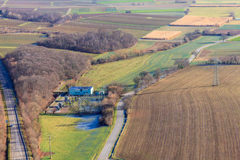 Aerial photograpy of Substation from the east in Dörrenbach in the state Rhineland-Palatinate, Germany
