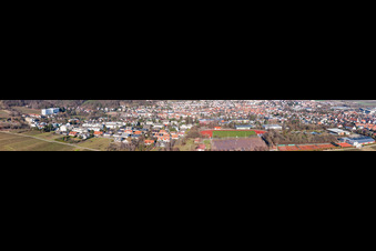 Sports fields of SpVgg 1920 Bad Bergzabern eV, Rebmeerbad Bad Bergzabern and Alfred-Grosser School Center Realschule plus and Fachoberschule Bad Bergzabern in Bad Bergzabern in the state Rhineland-Palatinate, Germany