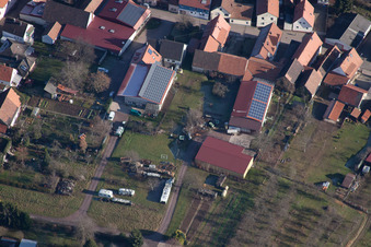 District Schweigen in Schweigen-Rechtenbach in the state Rhineland-Palatinate, Germany from above
