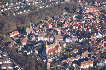 Oblique view of Wissembourg in the state Bas-Rhin, France