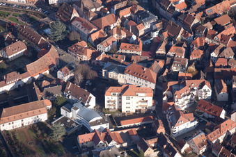 Wissembourg in the state Bas-Rhin, France viewn from the air
