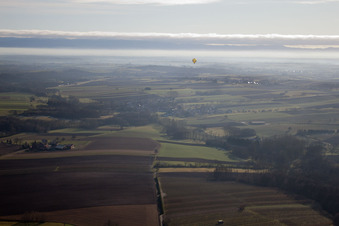 Aerial view of Steinseltz in the state Bas-Rhin, France