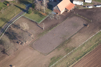 Oblique view of Seebach in the state Bas-Rhin, France