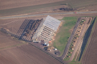 Niederlauterbach in the state Bas-Rhin, France seen from a drone